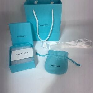 Tiffany & Co. Empty Gift Box, Pouch, Ribbon And Shopping Bag